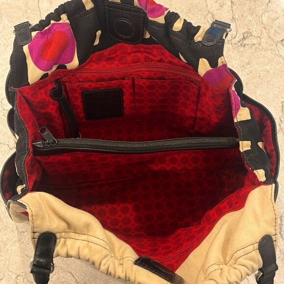 BRIGHTON Spring Poopy Collection Canvas Shoulder Bag - Picture 3 of 15